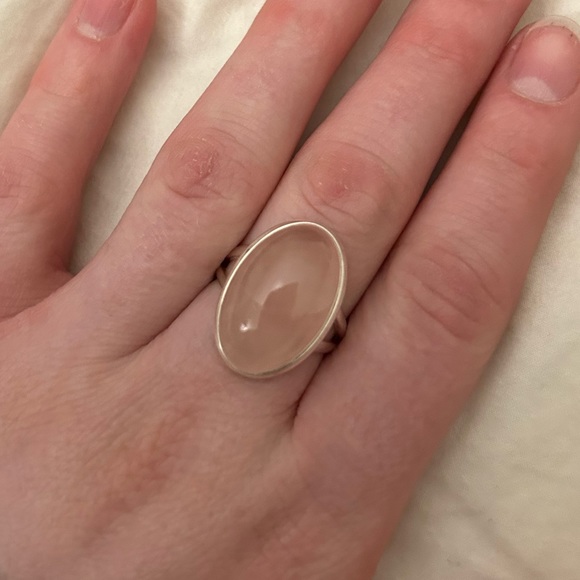 Rose Quartz Sterling Silver Ring - Picture 1 of 4